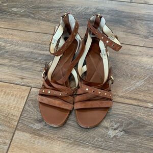 Dark Brown Back Zip Sandals